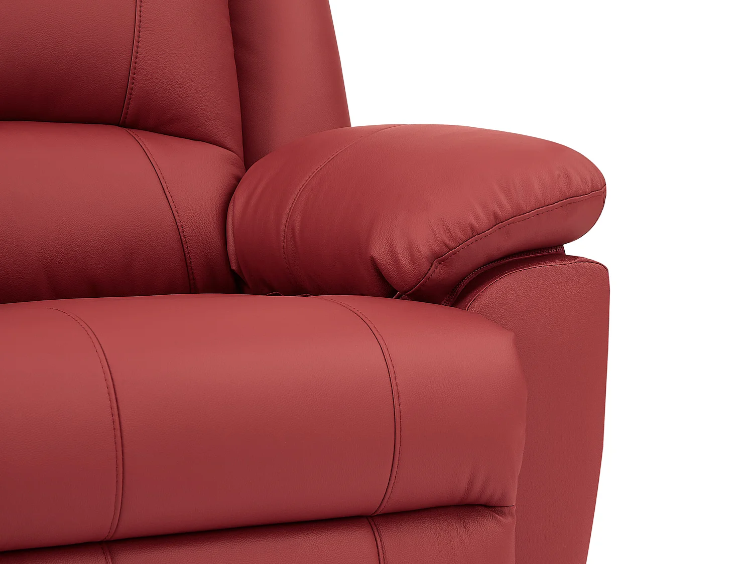 Divano 2 posti relax in Pelle di vacchetta Rossa - AROMA