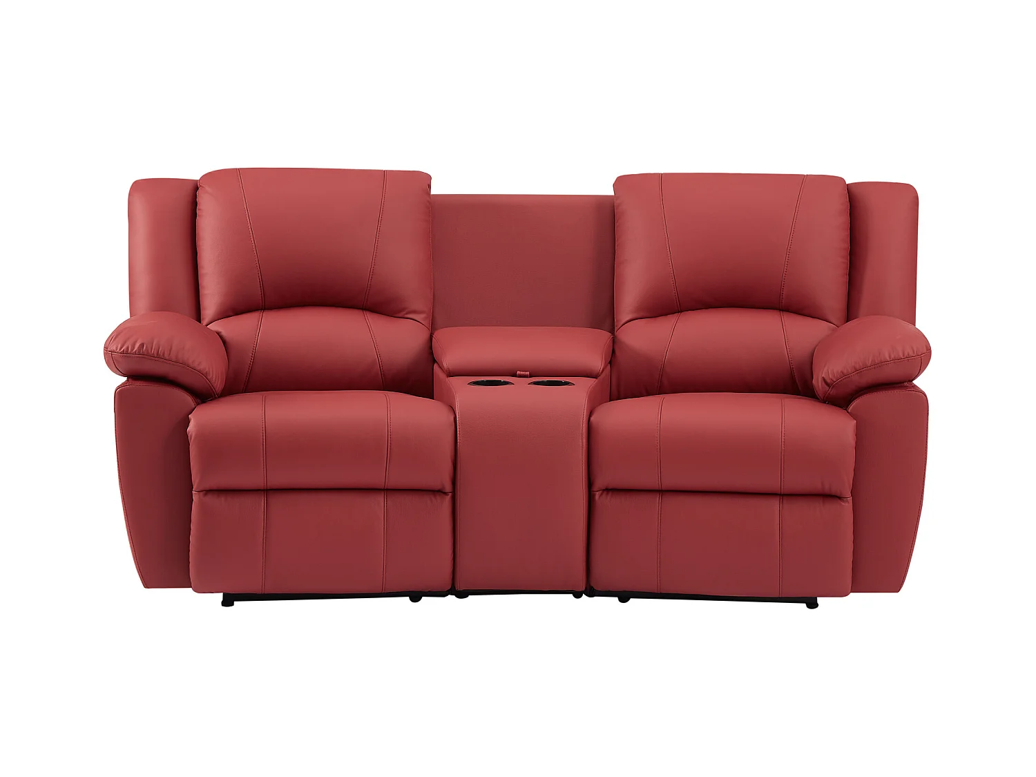 2-personers slagendesofa med rød ægte læder AROMA