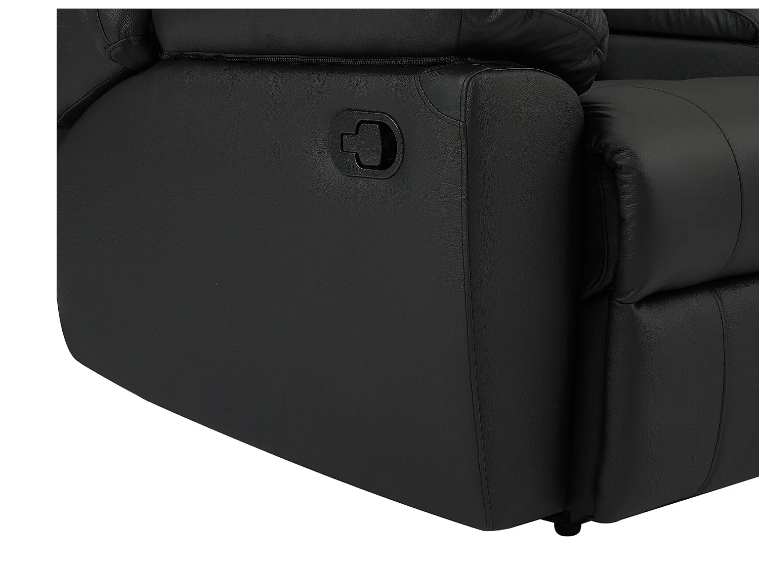 Sofá de 2 lugares articulado couro de vaca preto - AROMA