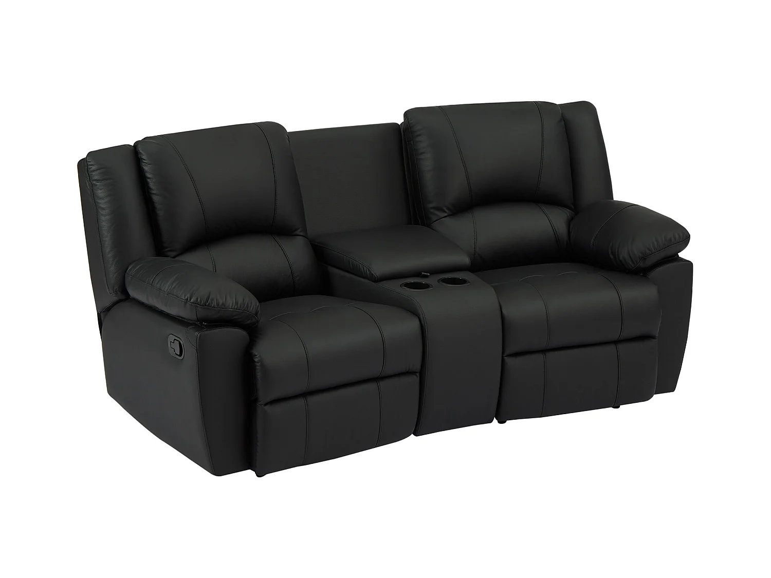 Tweezitsrelaxbank van zwart vaarsleer AROMA