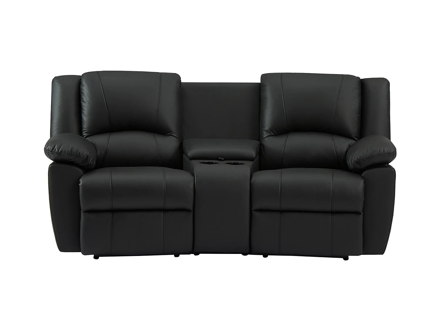 Tweezitsrelaxbank van zwart vaarsleer AROMA