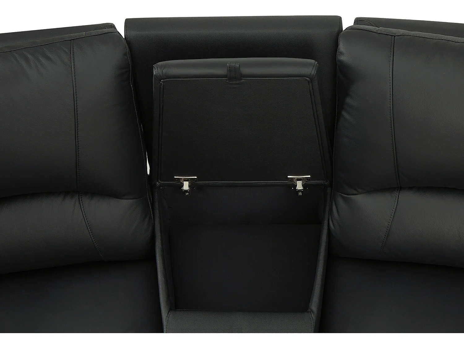 Canapé 2 places relax en cuir de vachette noir AROMA