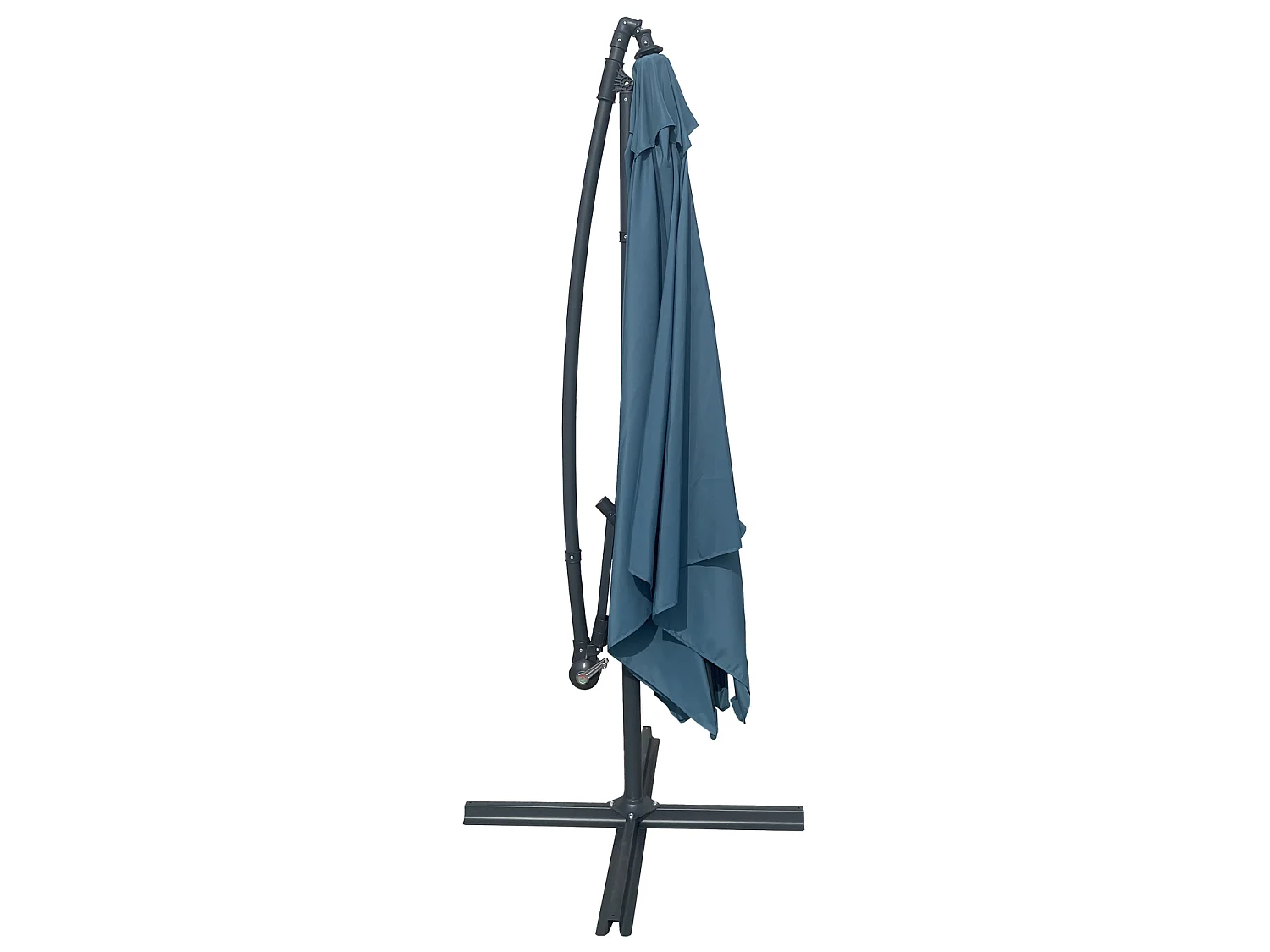 Parasol déporté MOLOKAI carré 2,7x2,7m bleu gris + housse - HAPPY GARDEN
