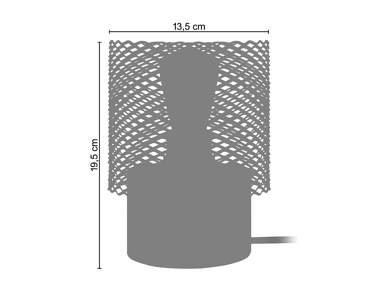 Lampe de Chevet TOSEL ,métal,naturel,H19,5xD13,5xP13,5cm