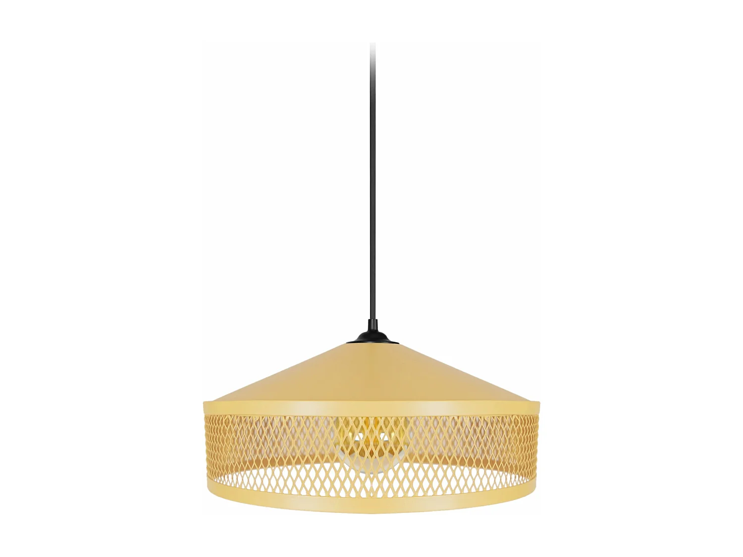 Suspensão TOSEL ADONIS metal cúpula amarelo D33 x  H70  cm