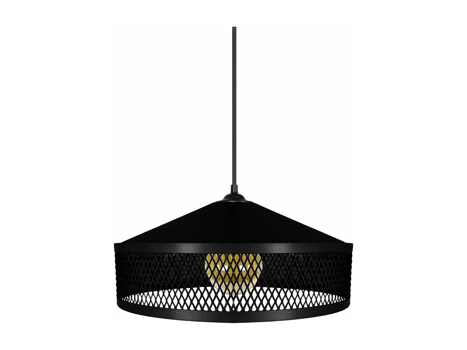 Suspensão TOSEL ADONIS metal cúpula preto D33 x  H70  cm