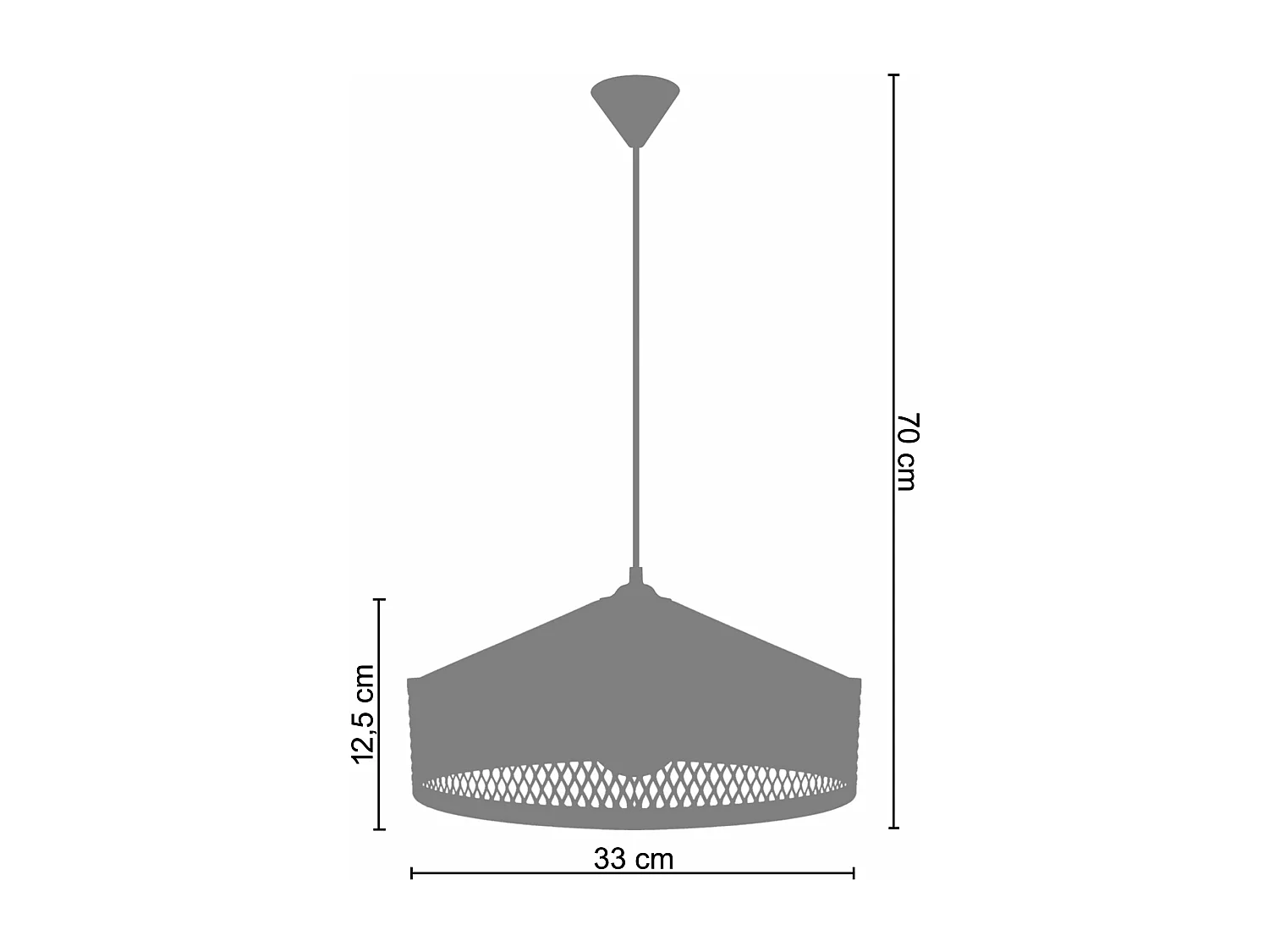 Suspensão TOSEL ADONIS metal cúpula preto D33 x  H70  cm