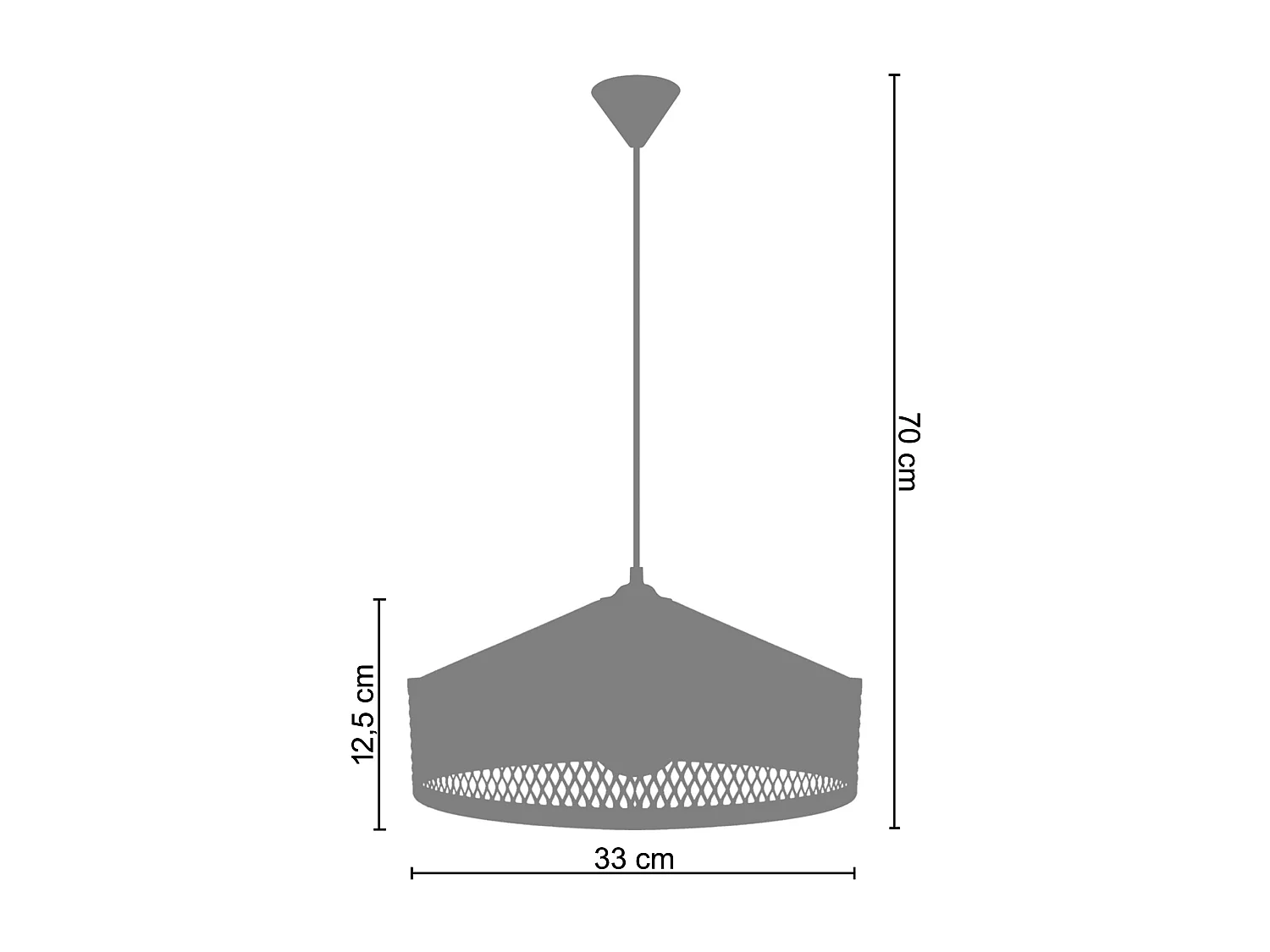 Suspensão TOSEL ADONIS metal cúpula preto D33 x  H70  cm