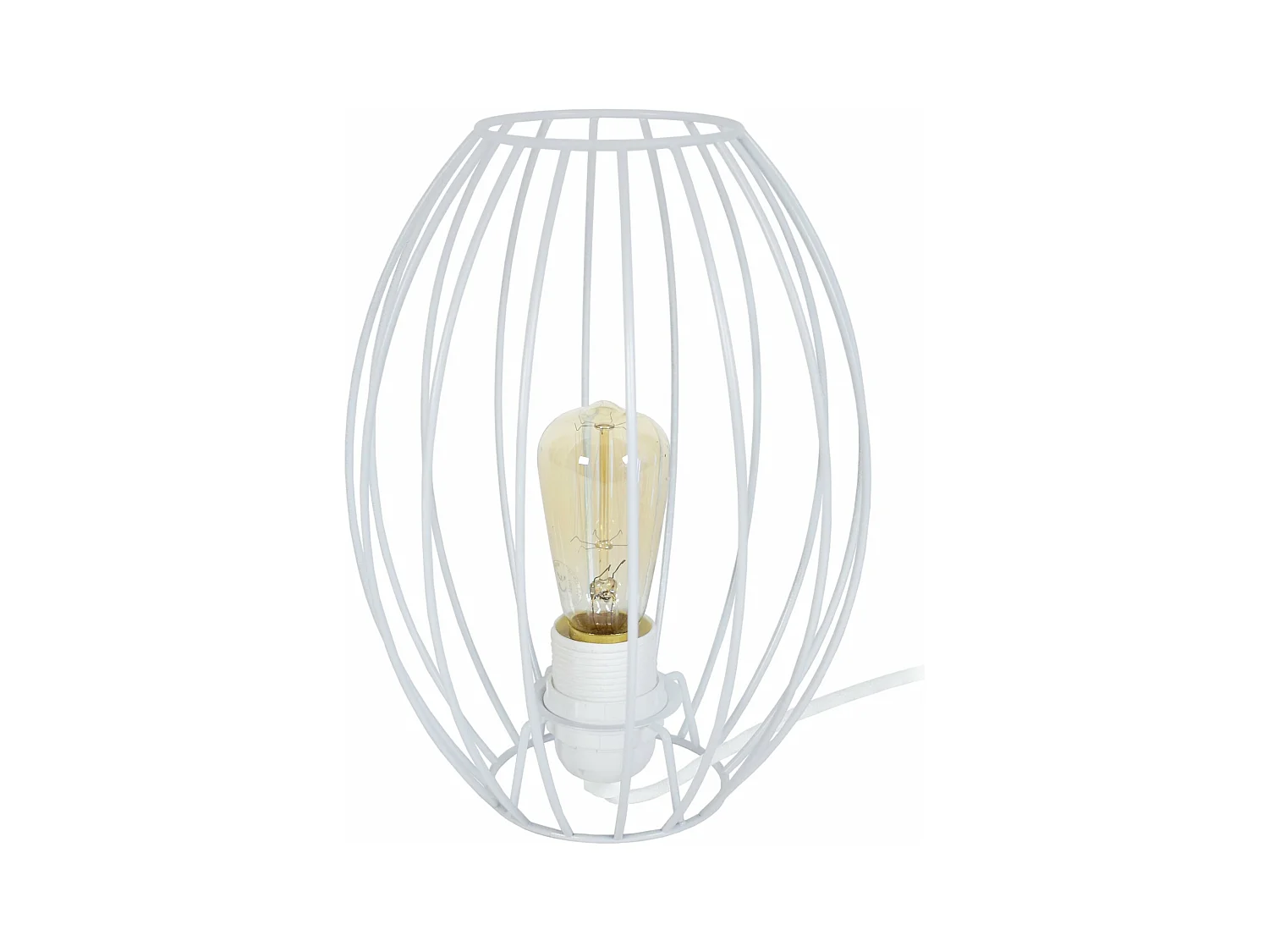 Lampe de chevet filaire métal  blanc 25 cm.