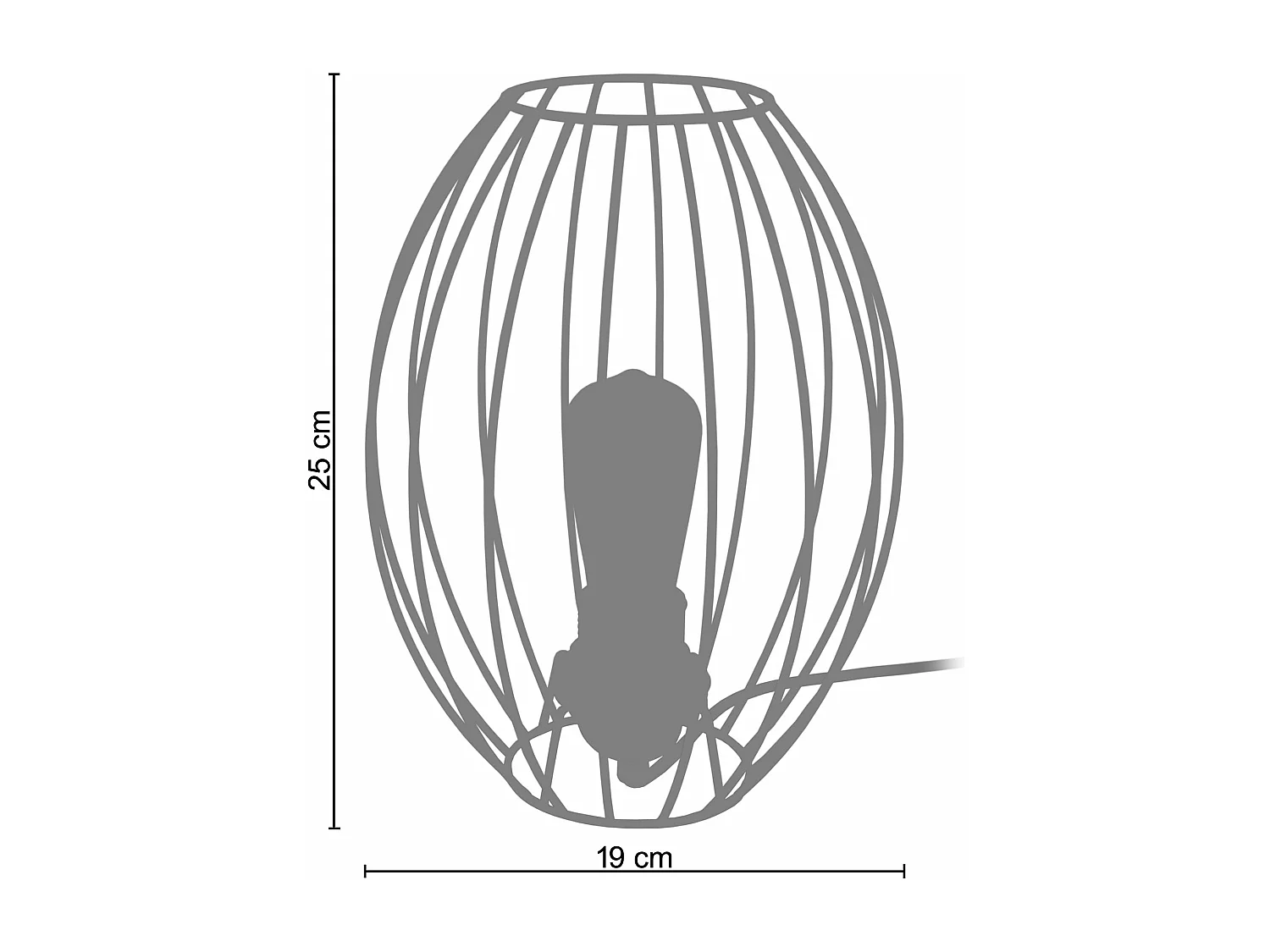 Lampe de chevet filaire métal  blanc 25 cm.