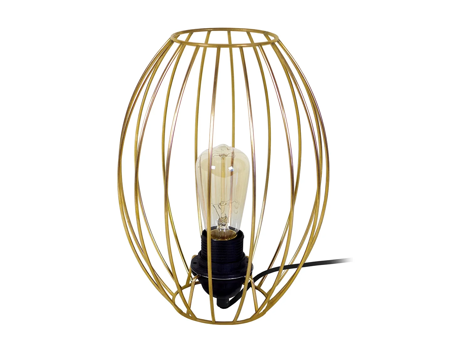 Candeeiro de mesa TOSEL SQUARE metal geométrico castanho D35 x  H37  cm