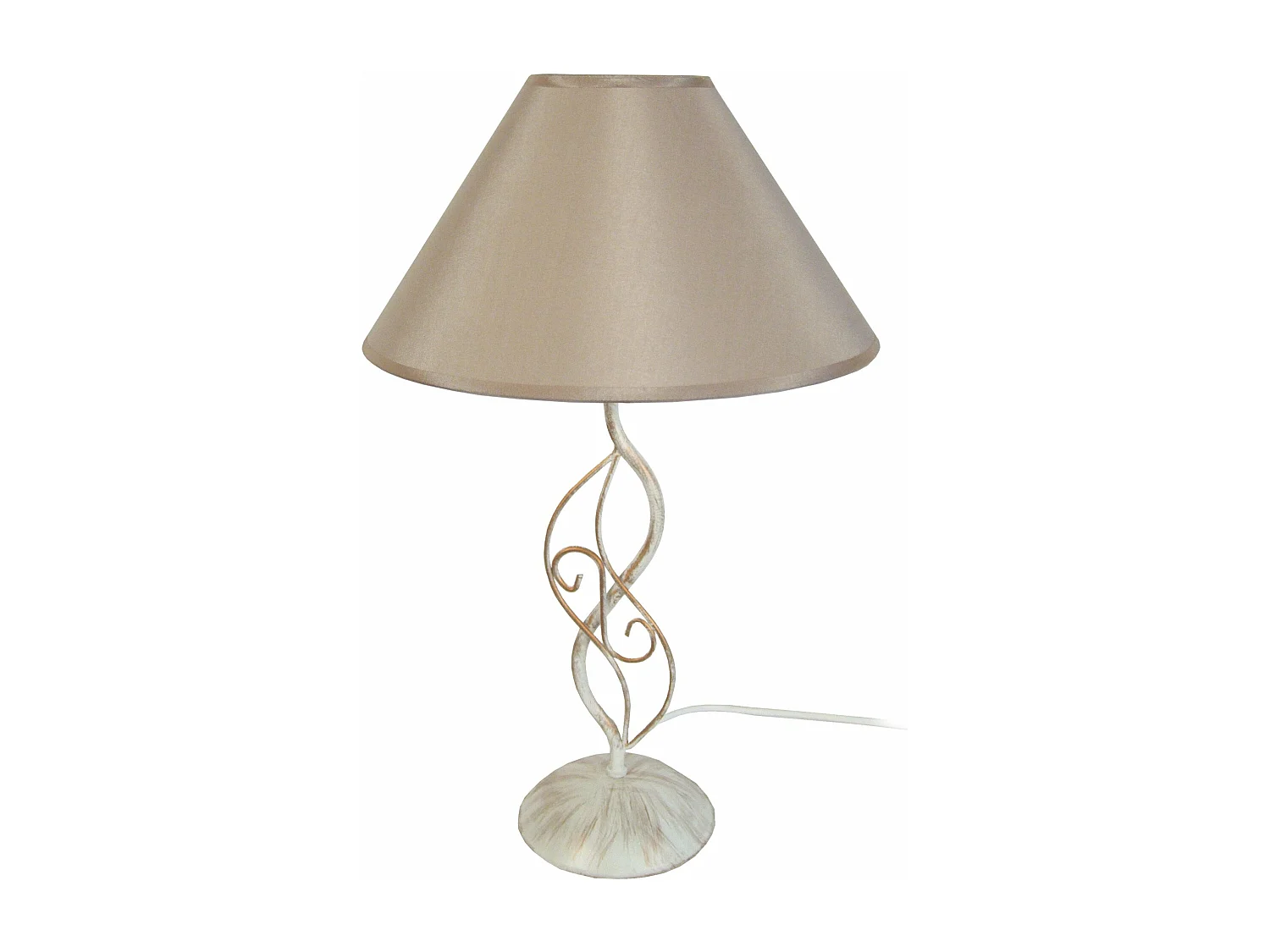 Lampe de chevet métal  ivoire,taupe 48 cm.