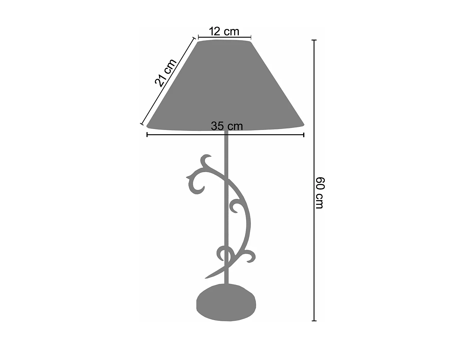 Abajur TOSEL LOTUS metal meia tigela turquesa D16 x  H17  cm