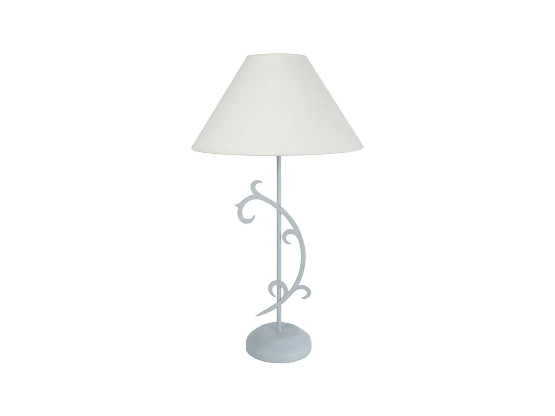 Lampe de chevet colonne métal  blanc 60 cm.
