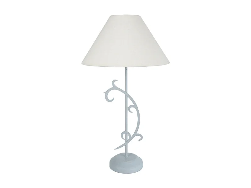 Lampe de chevet colonne métal  blanc 60 cm.