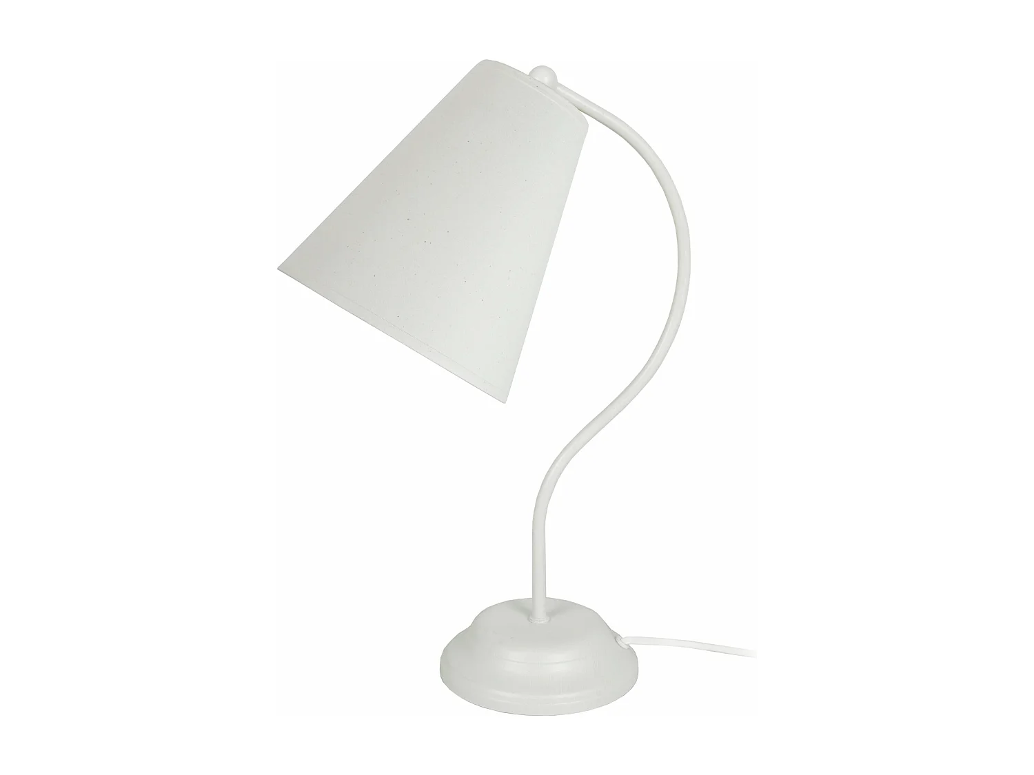 Lampe de chevet bras métal  ivoire 44 cm.
