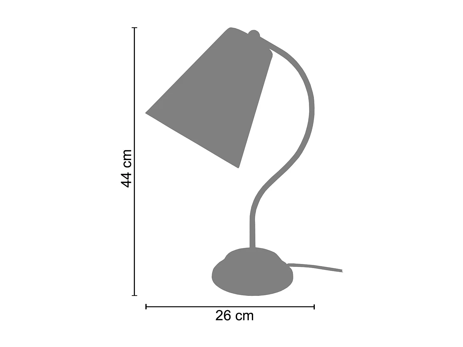 Lampe de chevet bras métal  ivoire 44 cm.