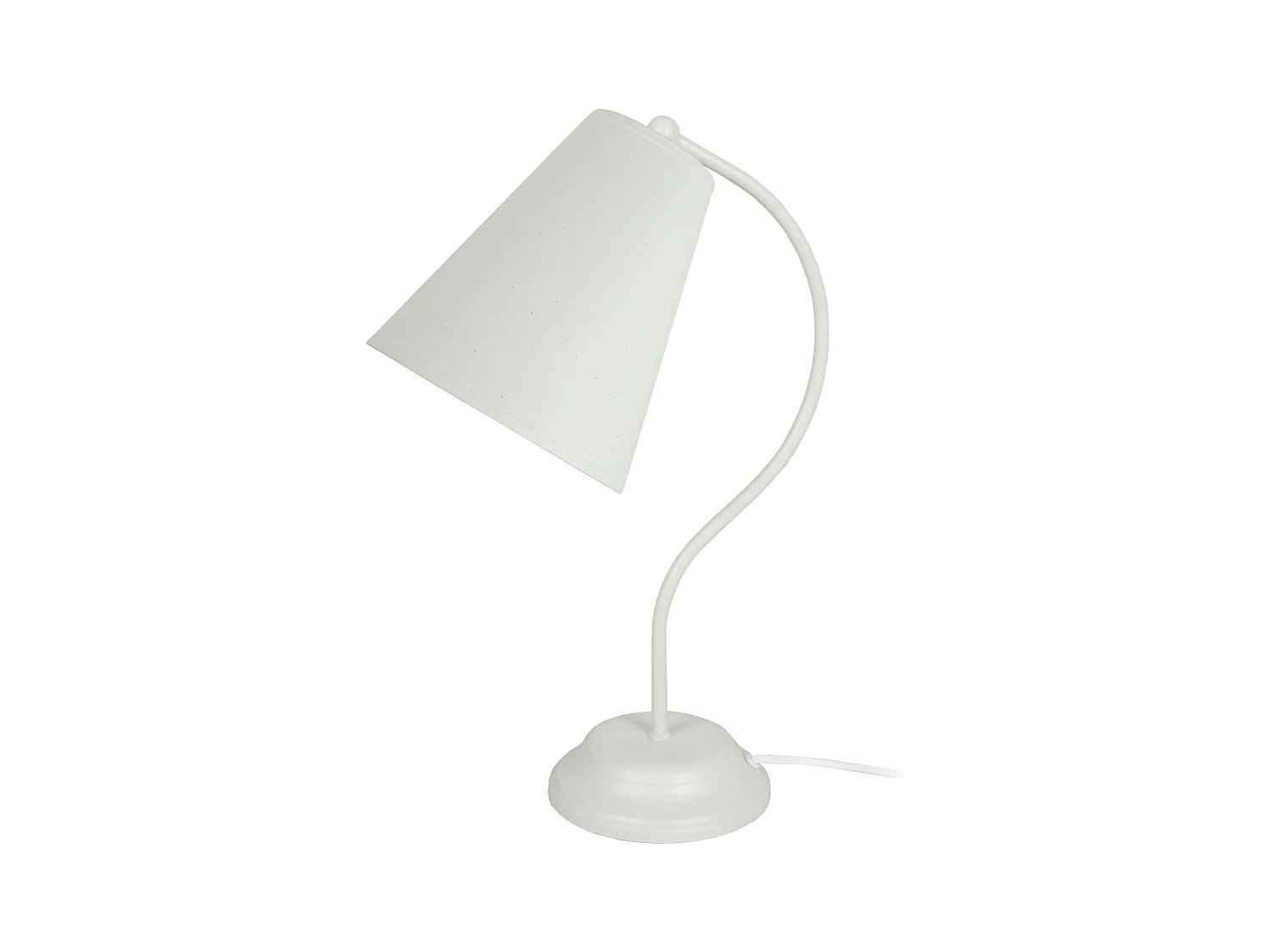 Lampe de chevet bras métal  ivoire 44 cm.