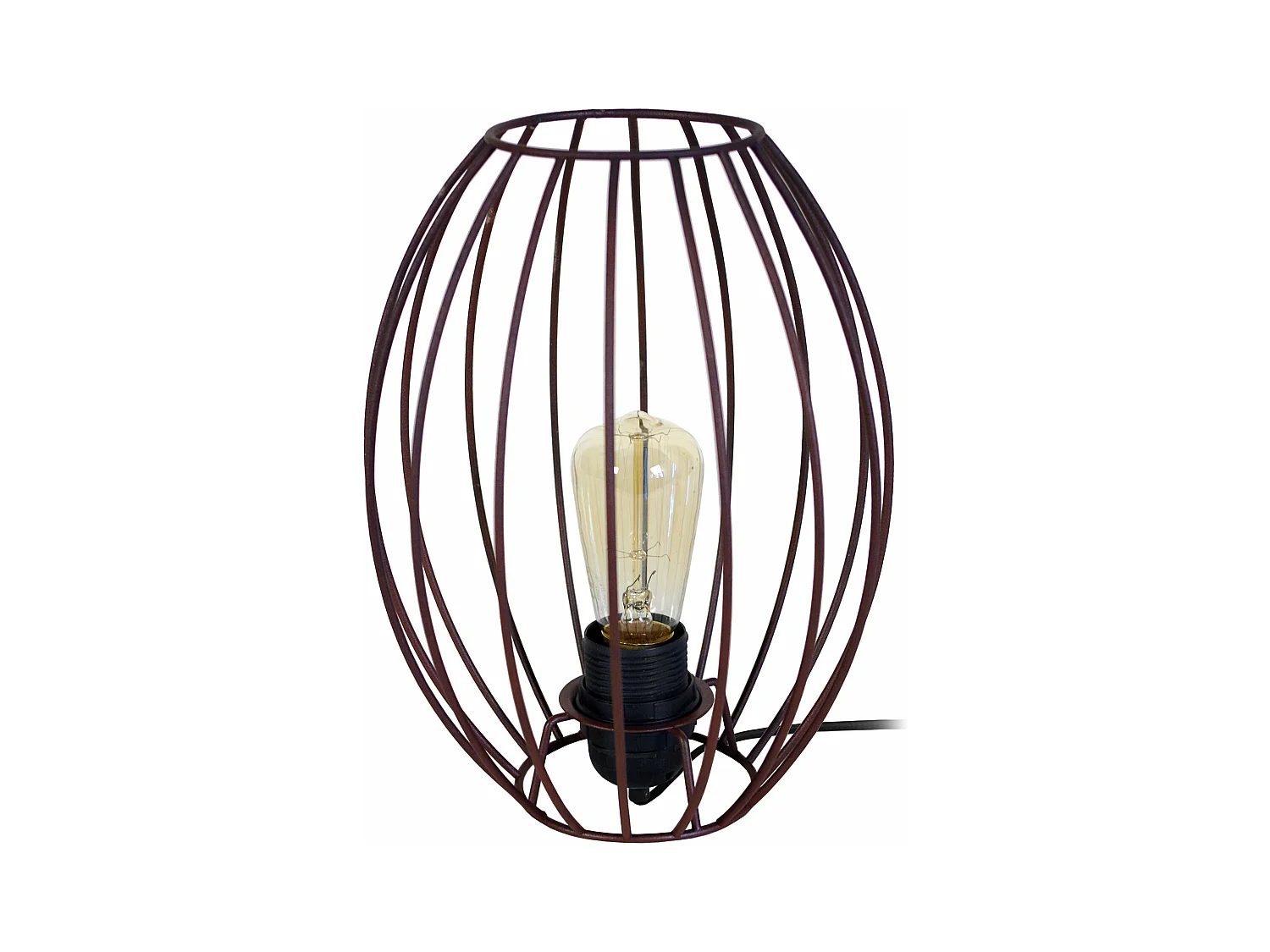 Lampe de chevet filaire  marron 25 cm.