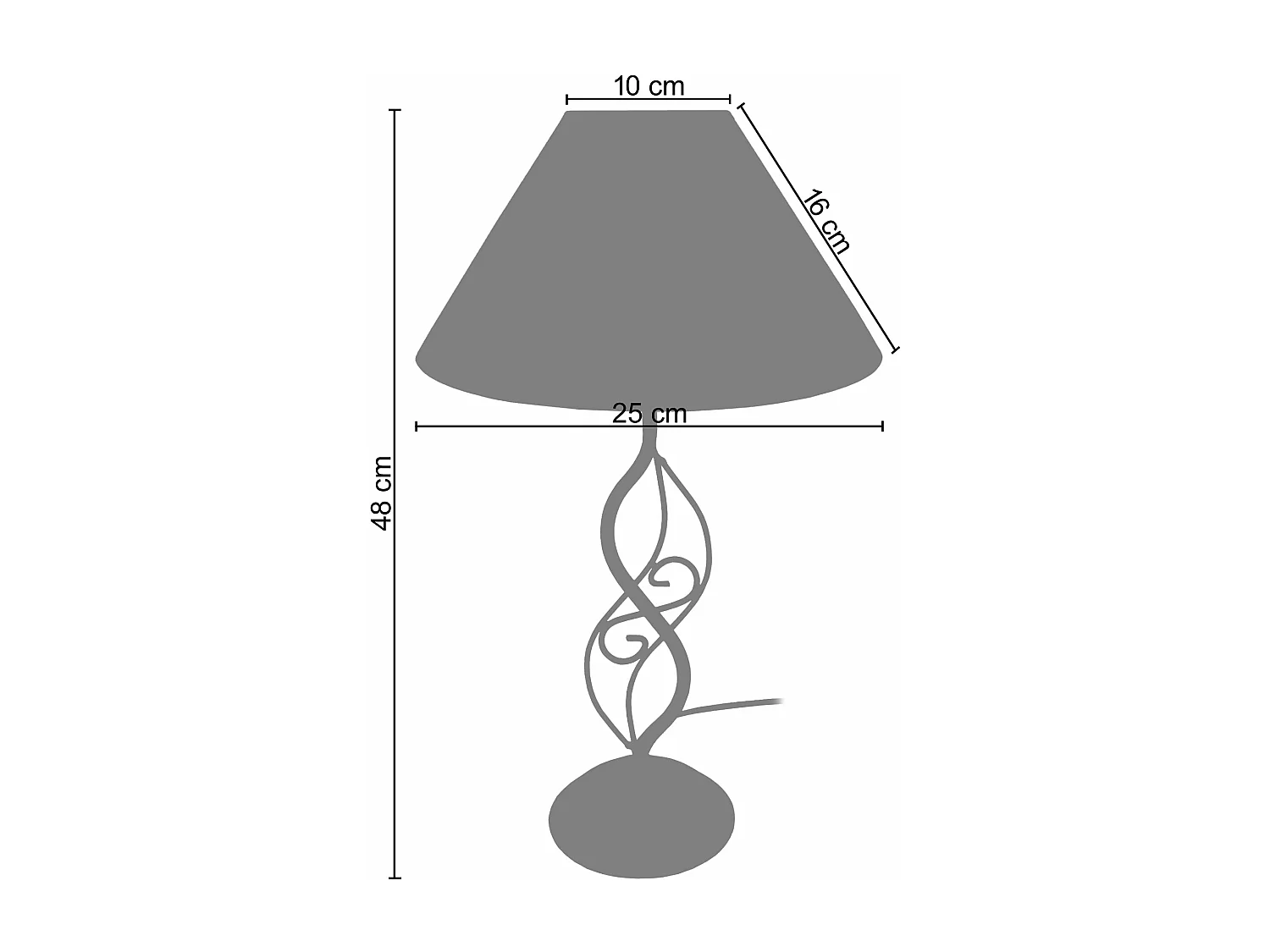 Candeeiro de sala TOSEL WINNIPEG CORDES tecido vaso cru D45 x  H55  cm