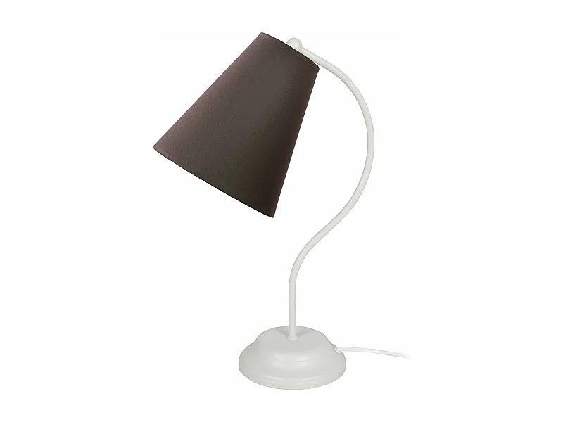 Lampe de chevet bras métal  blanc,noir 44 cm.