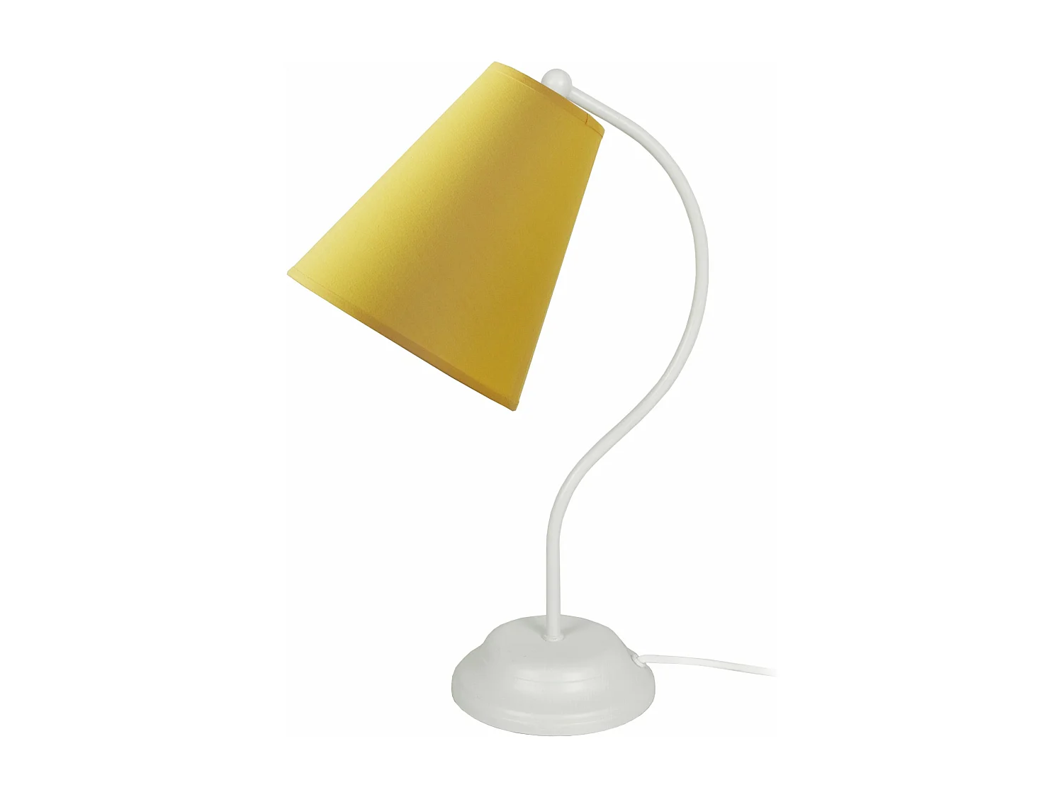 Lampe de chevet bras métal  jaune 44 cm.