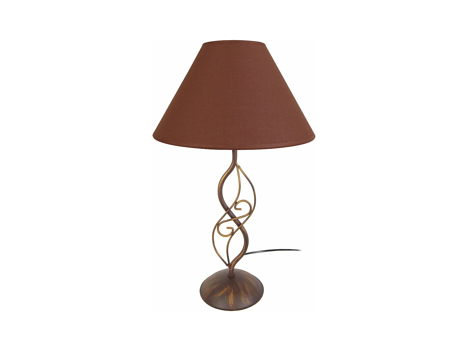 Lampe de chevet métal  marron,foncé 48 cm.