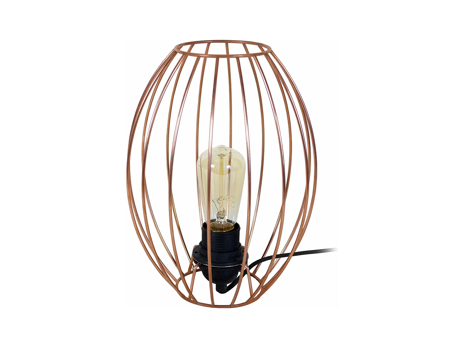 Lampe de chevet filaire  cuivre 25 cm.