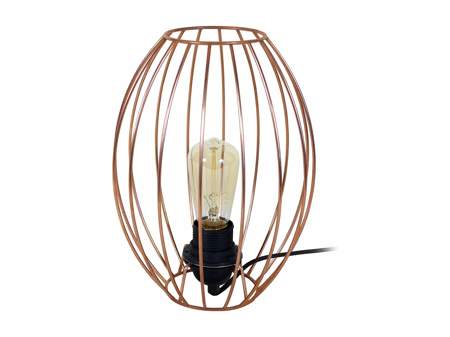 Lampe de chevet filaire  cuivre 25 cm.