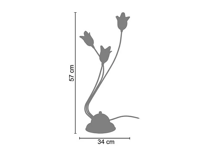 Lampe de chevet bras métal  doré 57 cm.