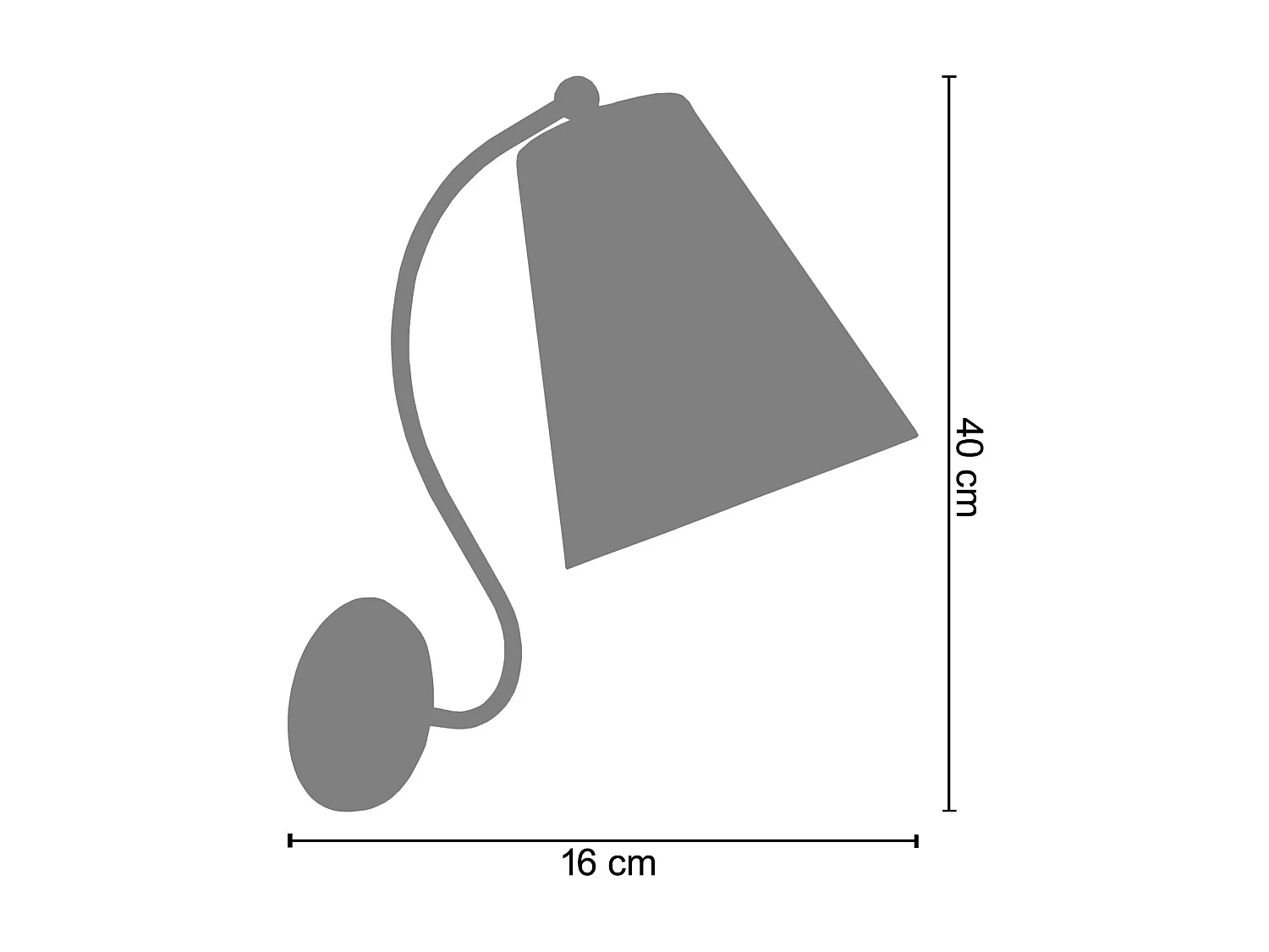 Applique 16cm. tissu noir