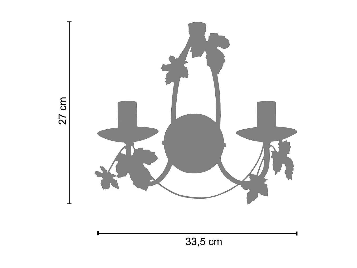 Aplique TOSEL ,metal,Marrón,A16xD30xP30cm
