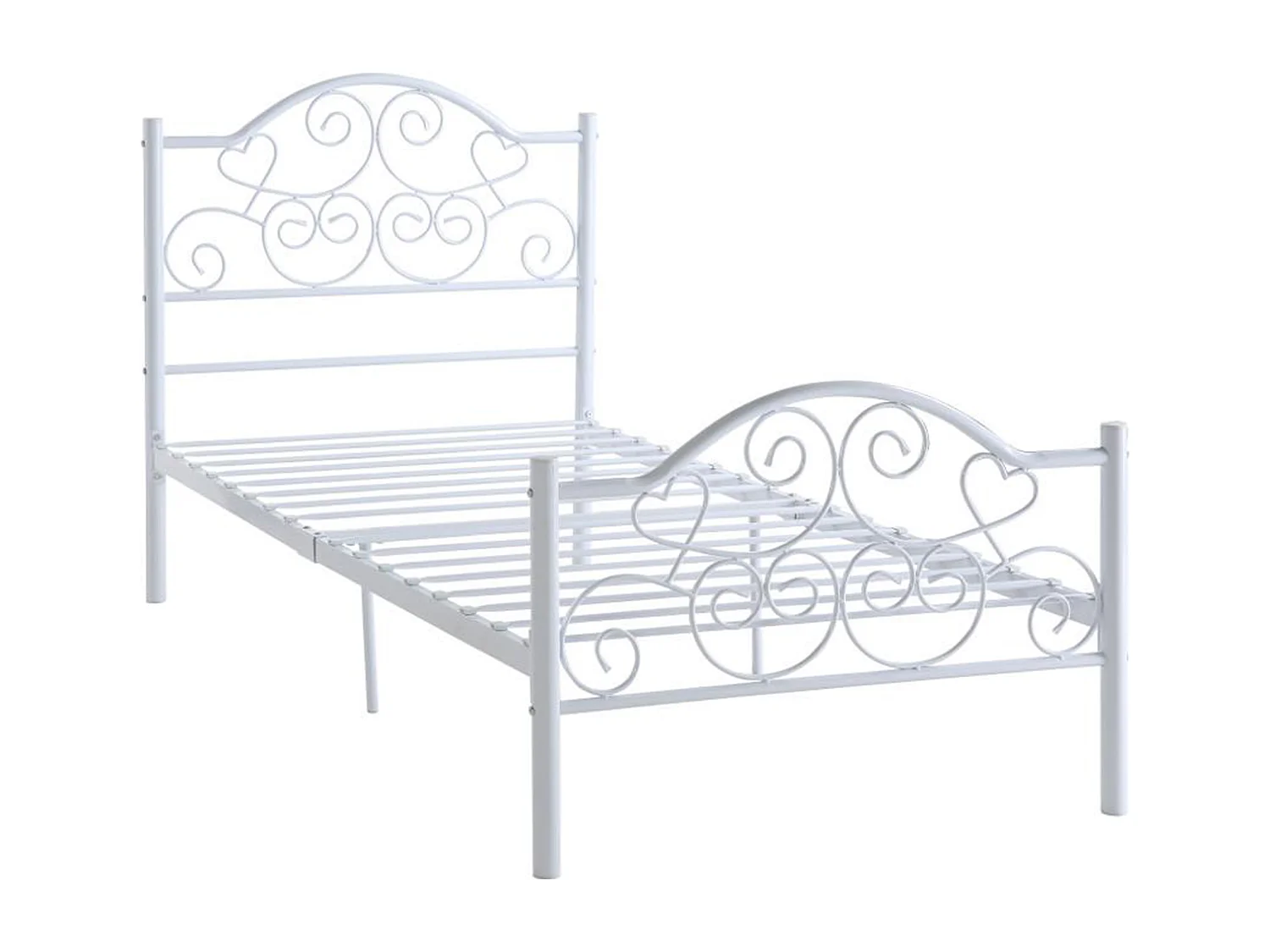 Säng LEYNA - 90 x 190 cm - Metall - Vit