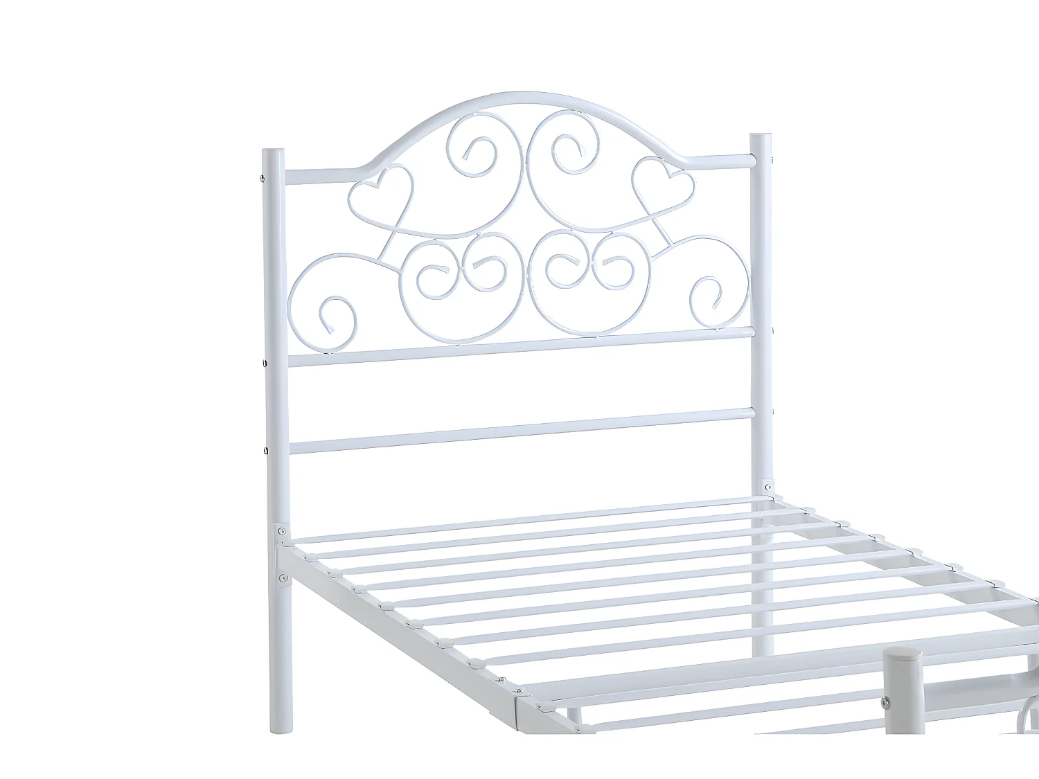 Säng LEYNA - 90 x 190 cm - Metall - Vit