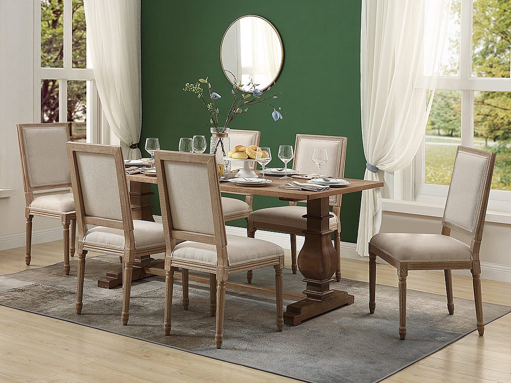 Stuhl 2er-Set Stoff & Holz AMBOISE günstig online kaufen