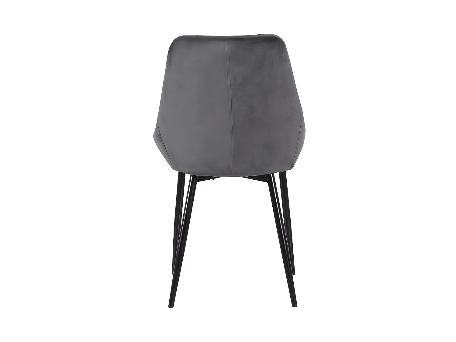 Stuhl 6er-Set - Samt & Schwarzes Metall - Anthrazit - MASURIE