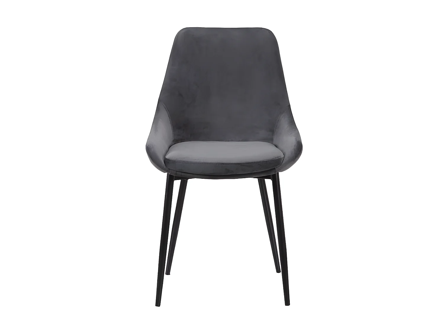 Set van 6 stoelen MASURIE - Fluweel - Grijs