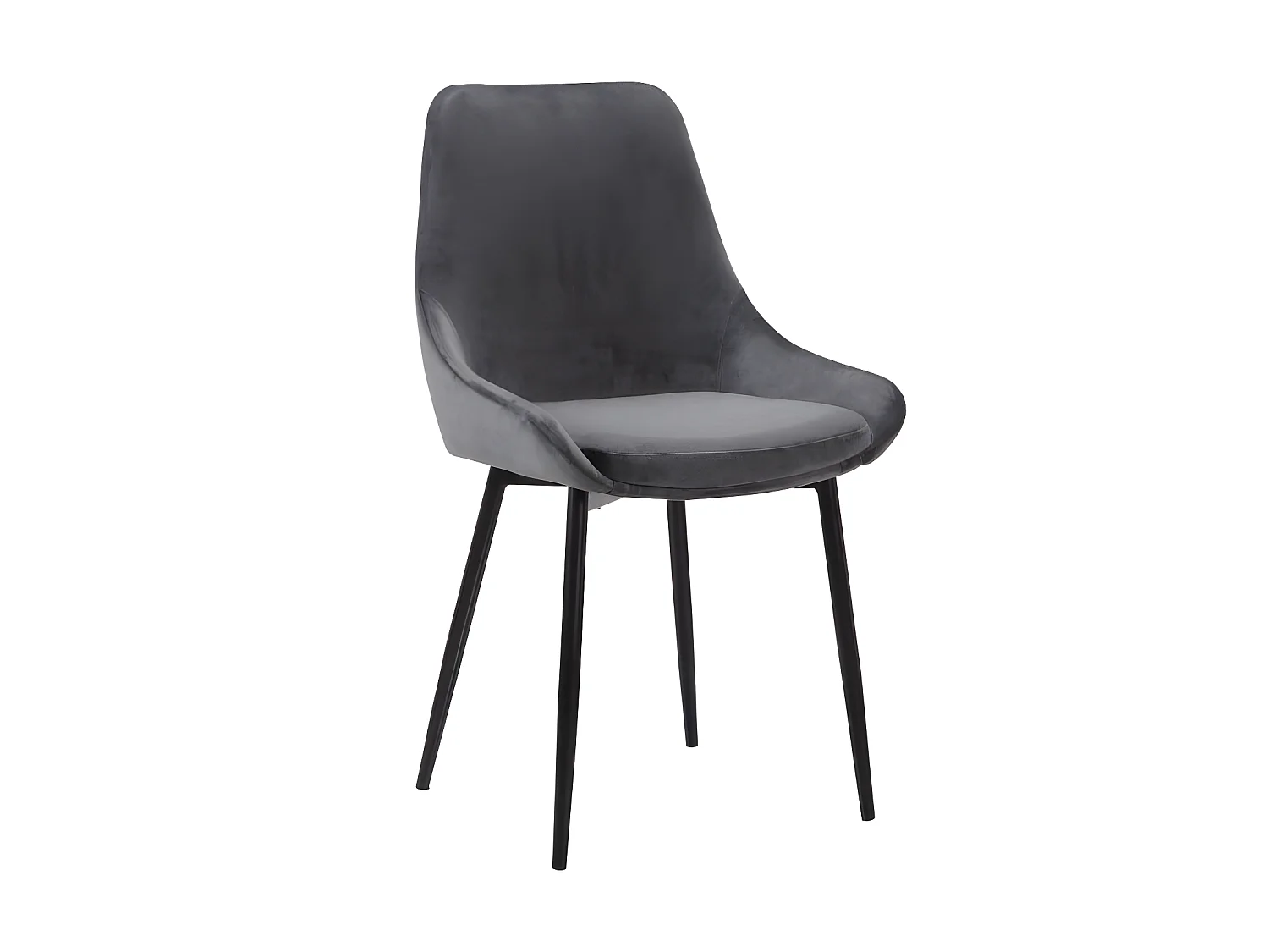 Set van 6 stoelen MASURIE - Fluweel - Grijs