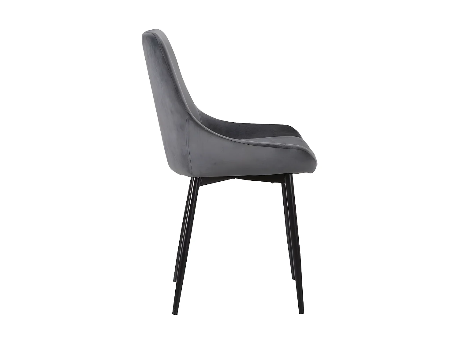 Set van 6 stoelen MASURIE - Fluweel - Grijs
