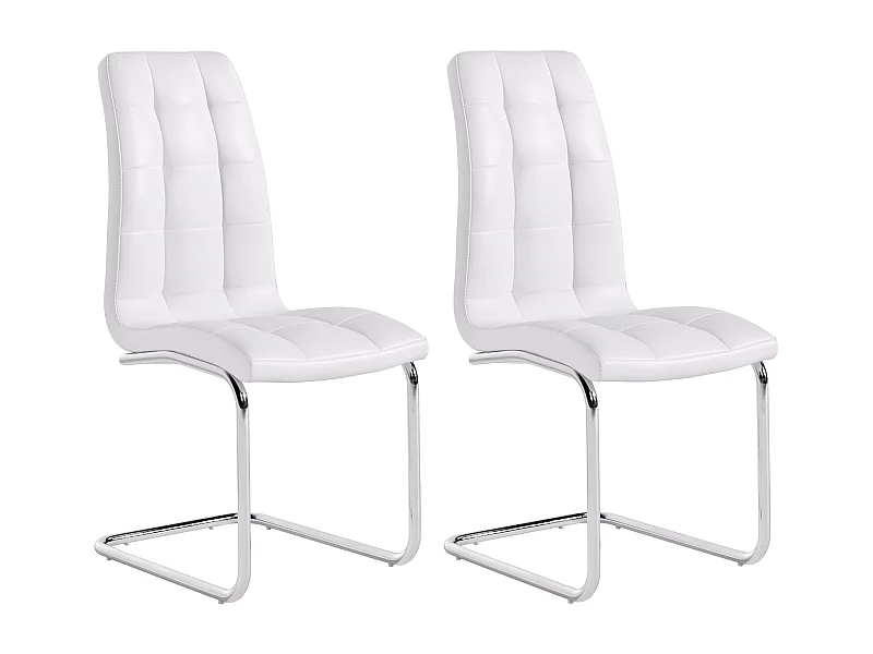 Lot de 2 chaises NADYA - Simili - Blanc