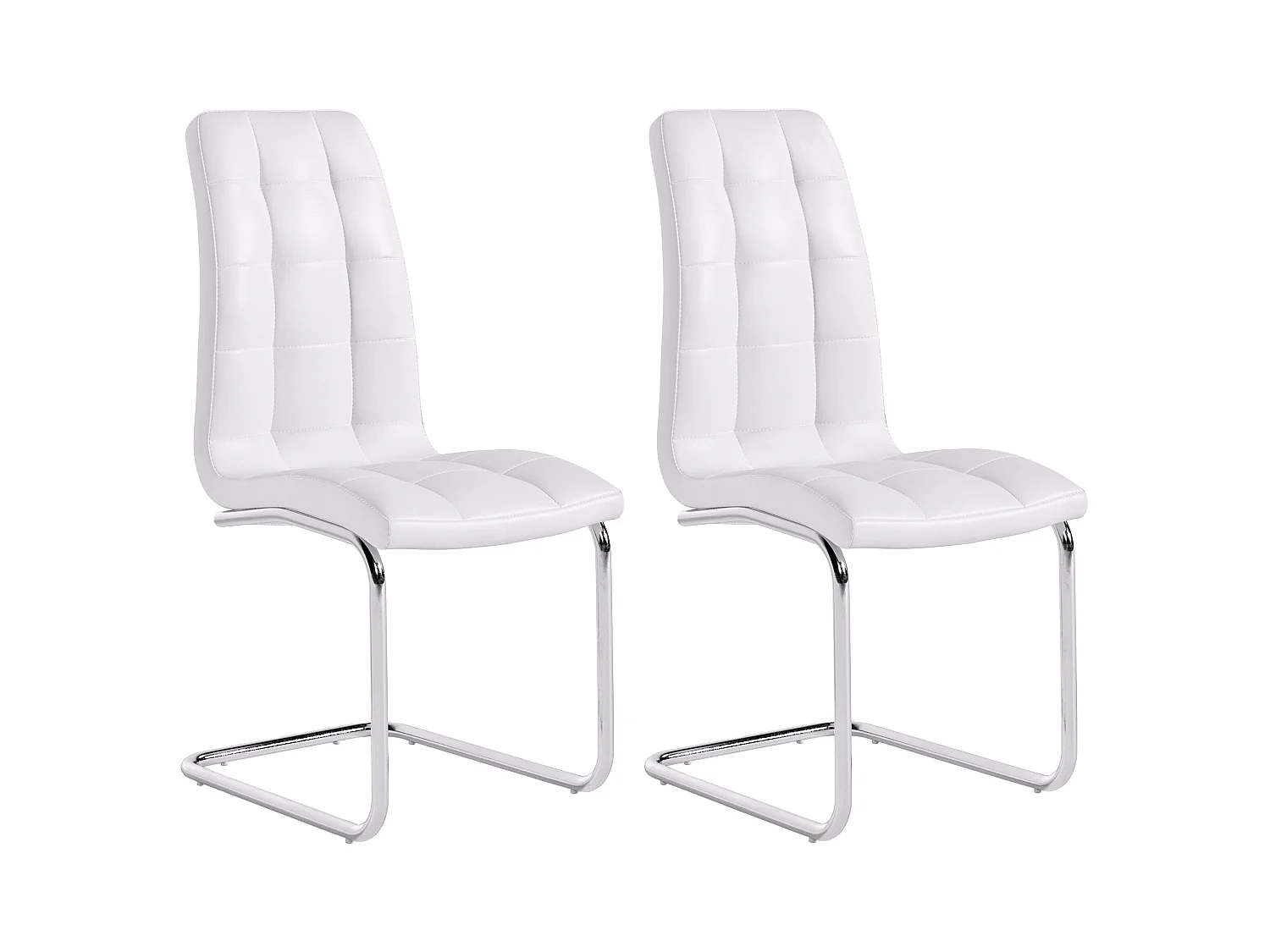 Lote de 2 sillas NADYA - Piel sintética - Blanco 