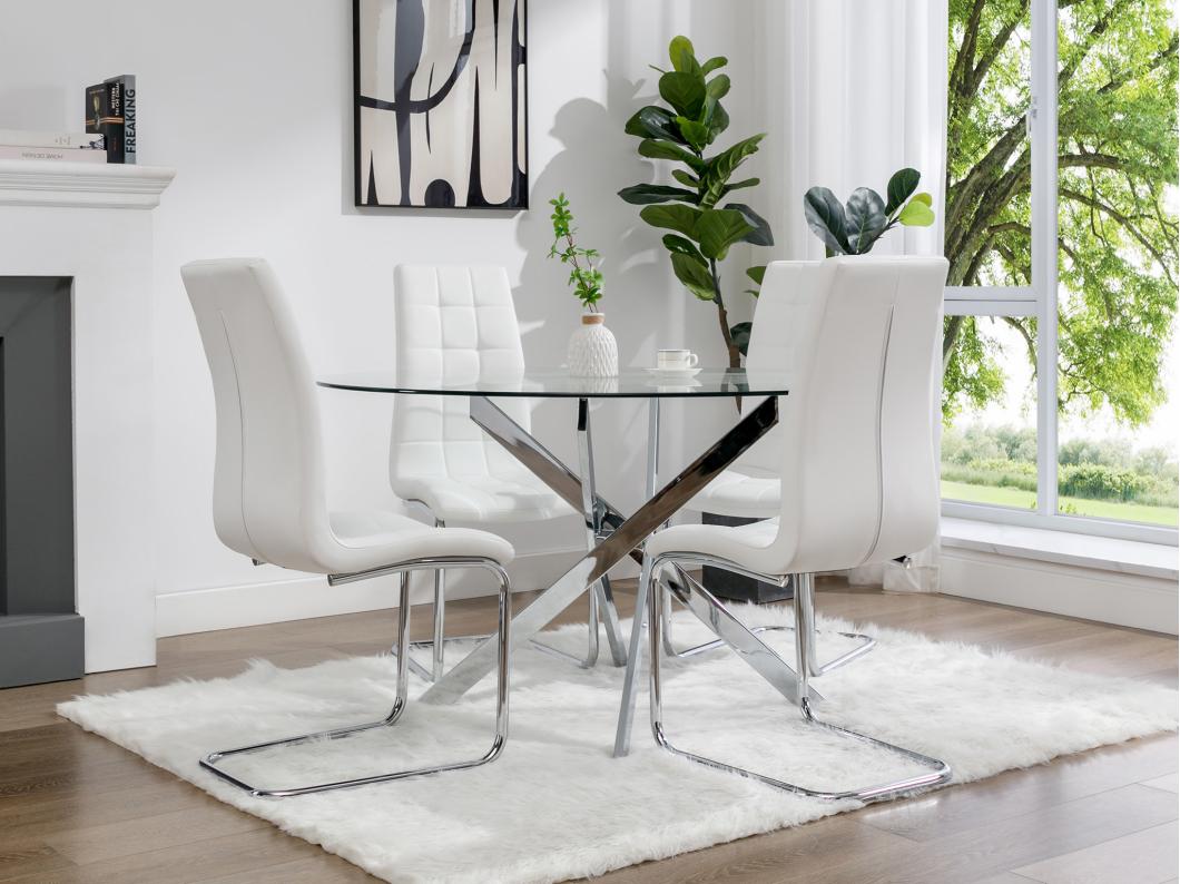 Lot de 2 chaises NADYA - Simili - Blanc 