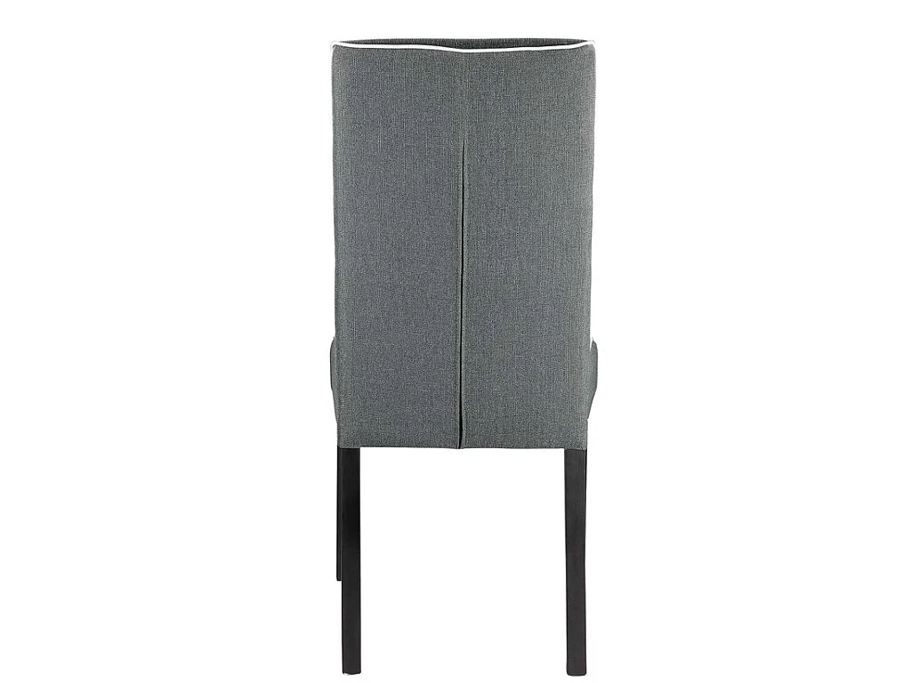 Lot de 6 chaises en tissu et bois d'hévéa - Gris - GABELLE