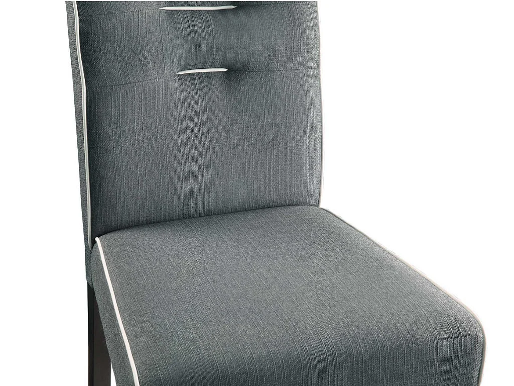 Stuhl 6er-Set - Stoff & Kautschukholz - Grau - GABELLE