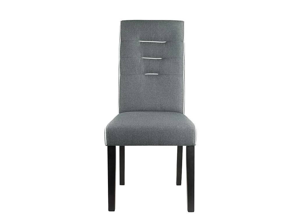 Stuhl 6er-Set - Stoff & Kautschukholz - Grau - GABELLE