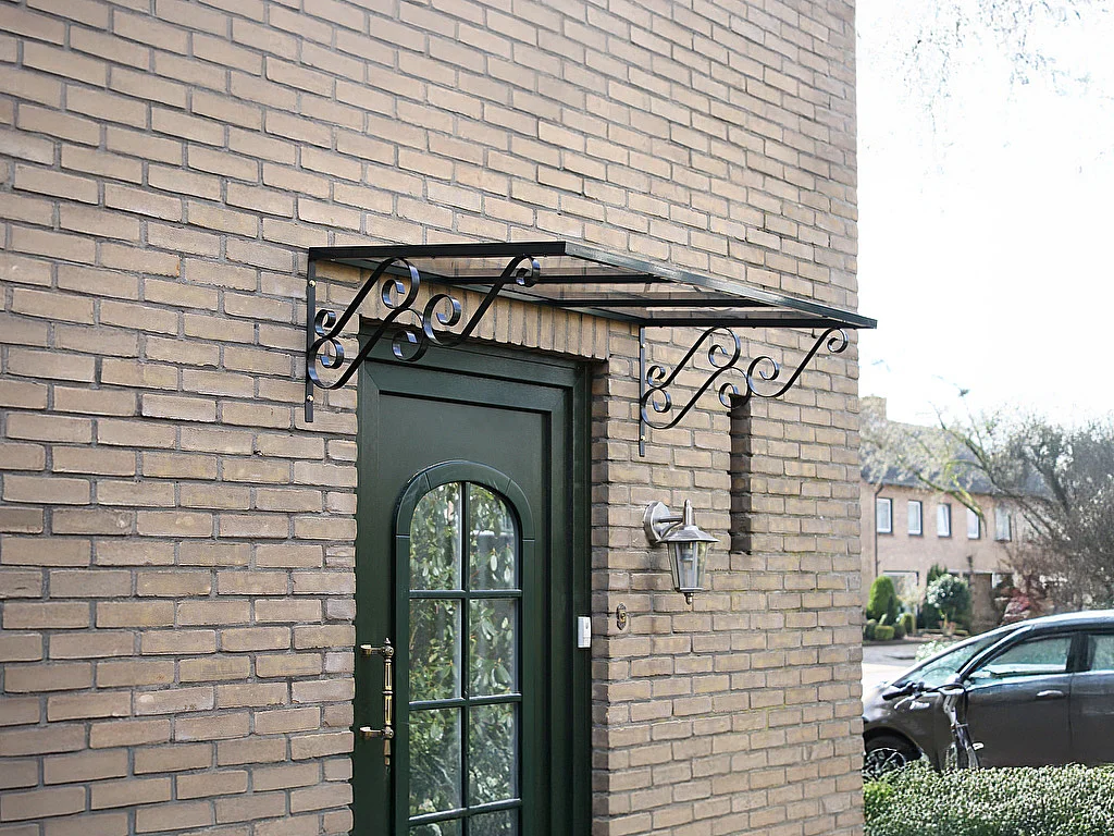 Auvent de porte en aluminium L150 x l80 cm incliné AMBAN