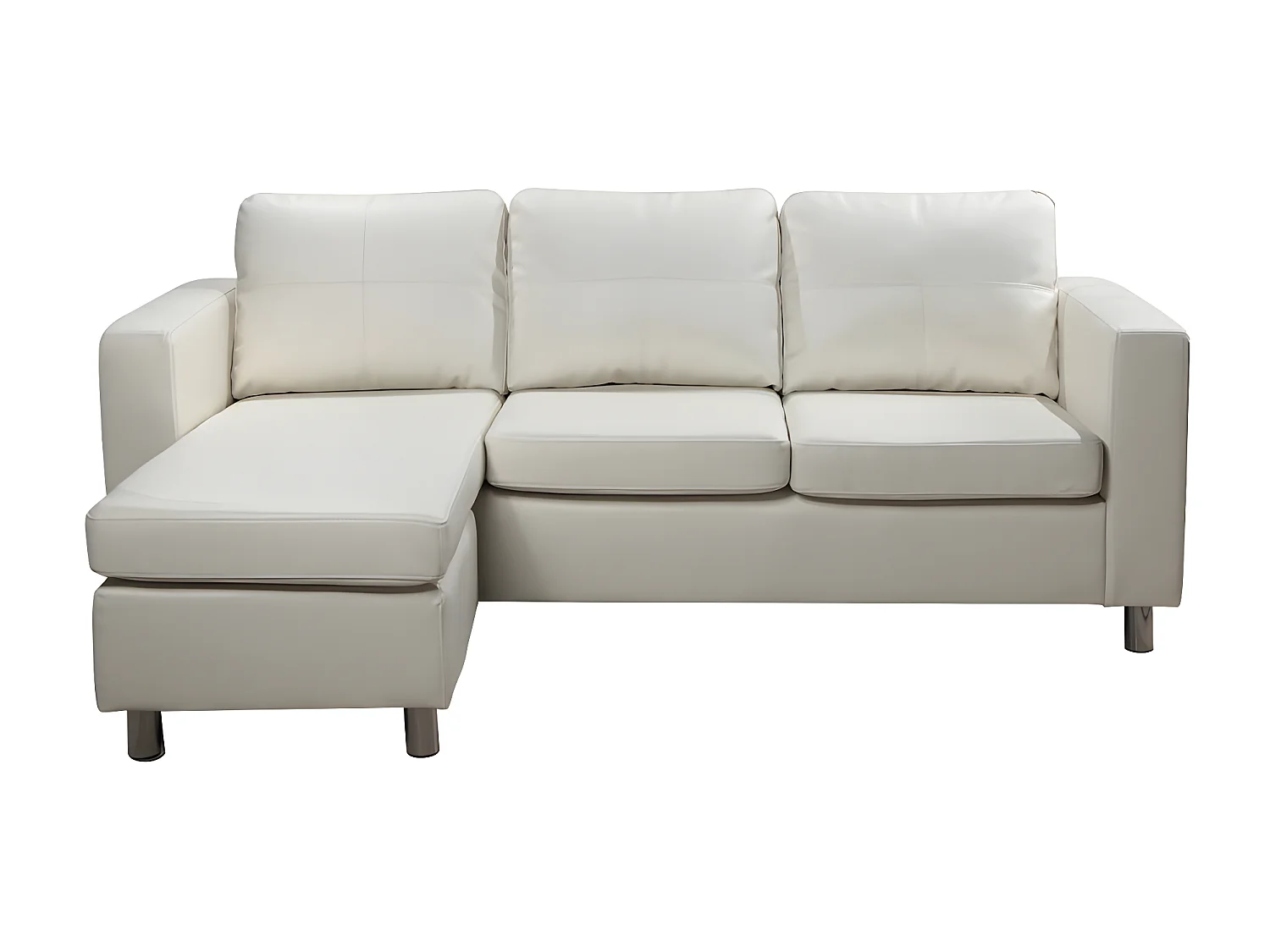 Canapé d'angle réversible en simili ACKLEY - Ivoire