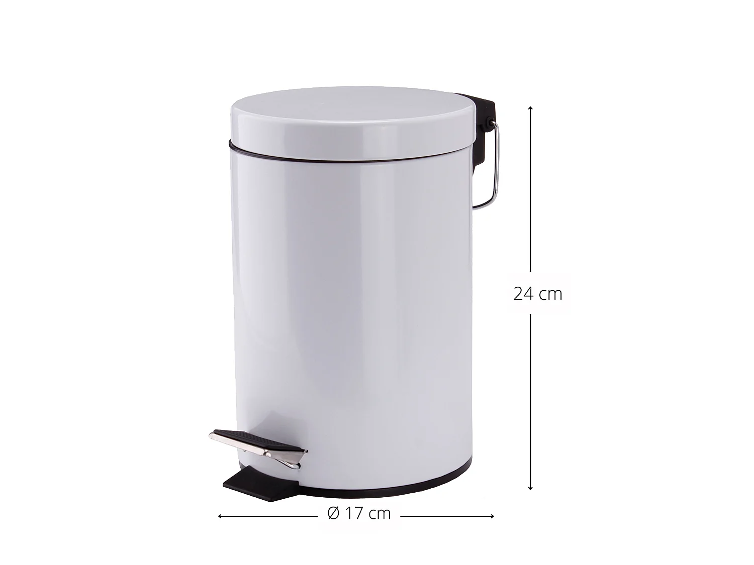 Poubelle 3 litres à pédale en acier msv 16,5 x 25 cm