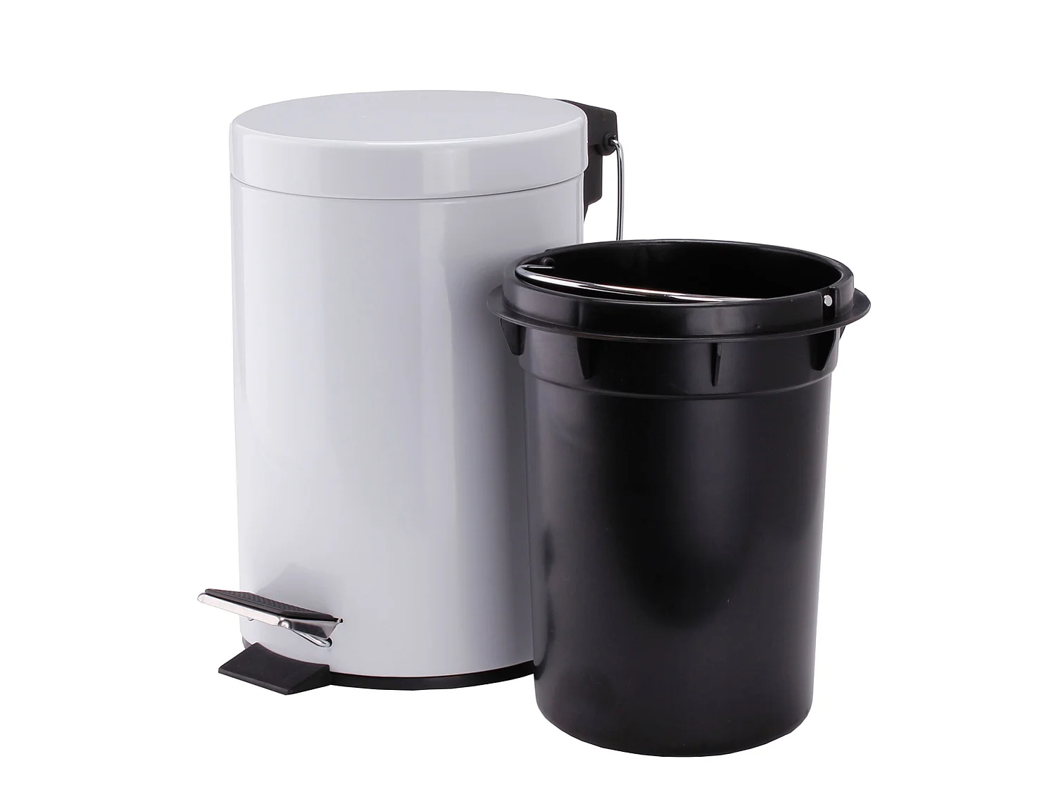 Poubelle 3 litres à pédale en acier msv 16,5 x 25 cm