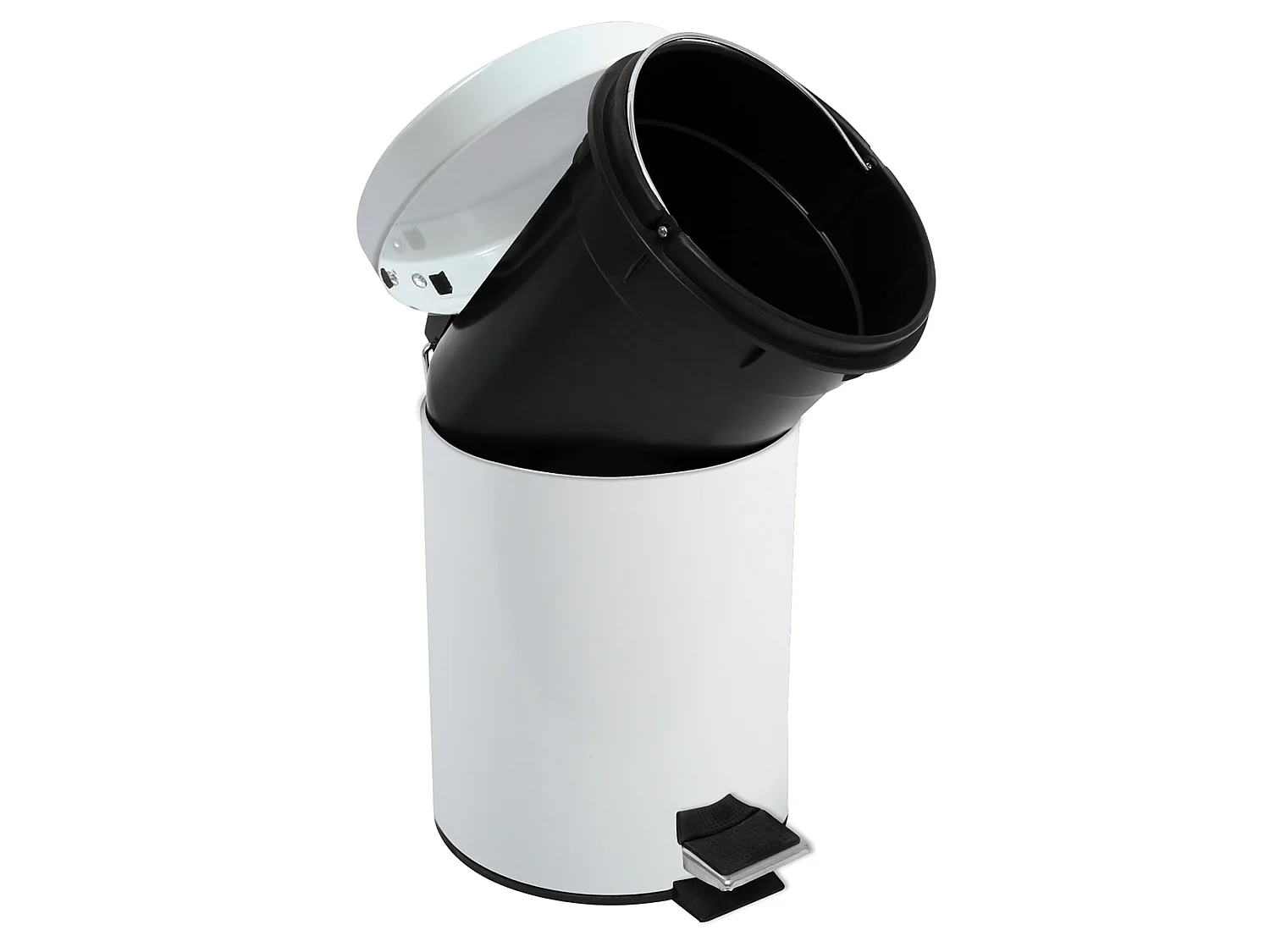 Poubelle 3 litres à pédale en acier msv 16,5 x 25 cm